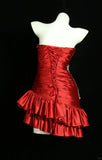 Vintage Red Strapless Sweetheart Design Sheath Satin Party Dress Homecoming Dress HZ0319