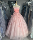 90s Retro Ball Gown Strapless Tulle Pleated Quinceanera Dress Evening Dress Gala Prom Gown HZ0319