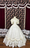 Retro Beige Off-the-shoulder A-Line Satin Quinceanera Dresses Evening Ball Gowns, HZ0319
