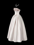 Sweet Prom Dress Strapless Flower Pleated Evening Dress Gala Dress 16th Dress HZ0319