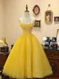 Sweet Prom Dress Yellow Sweetheart Evening Dress Birthday Party Dress Quinceanera Dress HZ0319