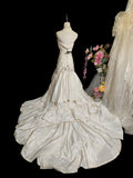 Charming Prom Dress Strapless Pleated Tiered Mermaid Evening Dress Gala Dress HZ0319