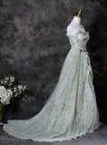 Charming Prom Dress Strapless Pleated Print Evening Dress Gala Dress HZ0319