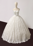 New Arrival Wedding Dress Strapless Lace Pleated Wedding Dress HZ0319