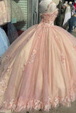 Retro Pink Sweetheart Appliqued 3D Flower A-Line Tulle 18 Birthday Quinceanera Dresses Evening Ball Gowns HZ0319