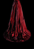 Wine Red Strapless A-Line Satin Long Prom Dress Vintage Evening Dresses, HZ0319