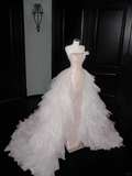 Gorgeous Pink Strapless Mermaid Beading Long Evening Dress Birthday Outfits, HZ0319