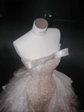 Gorgeous Pink Strapless Mermaid Beading Long Evening Dress Birthday Outfits, HZ0319